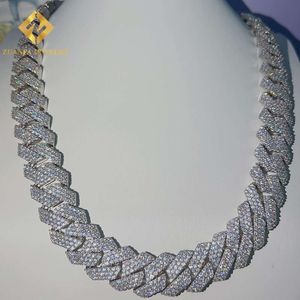 Ready to Ship 20mm Miami Chain 925 Sterling Silver Vvs Moissanite Iced Out Cuban Link Chain