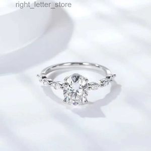 サイドストーンズパスダイヤモンドテストReal Moissanite 7*9mm Dカラー2CTリングスターリングシルバーS925豪華なウェディングリングエクサイテの女性ジュエリーYQ231209