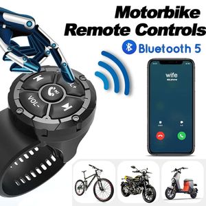 新しいワイヤレスBluetooth 5.3リモートボタンヘルメットイヤホンバイク/バイクハンドルメディアコントローラーステアリングホイールリモコン