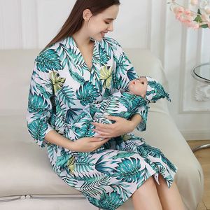 Pijamalar Hamile Kadın Placow Goodwear Mothertobe Hamilelik Bebek Kunkuklu Sarbuz Battaniye Baş Bandı Şapkası 4 PCS Set Hemşirelik Nightgown Elbise 231208