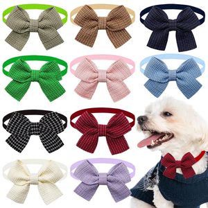 Hundkläder 50 st samll katt bowties pläd stil båge slips för hundar husdjur grooming accessoarer små