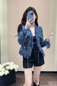 Balm1 New Womens Coat Jackets 여자 디자이너 옷 여성 2024 Tweed Jacket Fashion Letter Tassel Metal Buckle Coat 디자이너 재킷 여성 발렌타인 데이 선물