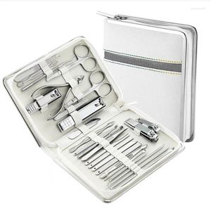 Nagelkonstsatser 11/21/26st Manicure Set rostfritt stål Clippers nagelband Nipper Pedicure Care Tool Dead Skin Scissor Cleaning Grooming Kit