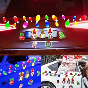 Duvar Çıkartmaları Noel Araba Manyetik Çıkartma Ampulü Gnome Yansıtıcı Sticker Aracın Buzdolabı ve Garajına Festival Dokusu Ekle 231208