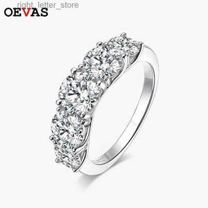 Z bocznymi kamieniami oevas 925 Sterling Silver 3.6 Pełne pierścienie moissanitowe dla kobiet 18k biały złoty kolor zaręczyn ślub biżuteria YQ231209