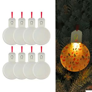 Decorações de Natal Colorf LED Luzes Piscando Sublimação Blanks Acrílico Pingente Luz Ornamentos Decorativos YFA373 Drop Delivery Ho OTF3H