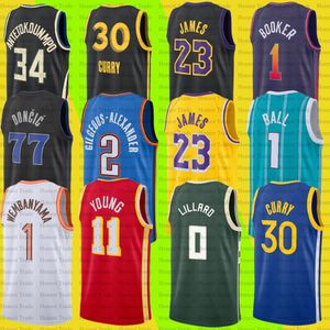 Yeni Curry Basketbol Formaları James Lillard Luka Jimmy Doncic Kevin Durant Booker Wembanyama Jokic Luka Doncic Bryant Butler Morant Erkekler Çocuk Formaları Dikişli
