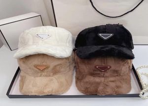 Chapéu de pele triangular de inverno para mulheres unissex moda fuzzy hip hop boné sólido snapback teddy veludo carta de alta qualidade engrossar war4252546