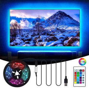 1m 2m 5m RGB LED 스트립 조명 SMD5050 유연한 USB 방수 방수 LED 라이트 스트립 백라이트 테이프 5V LRIBBON LED 스트립 W2273M