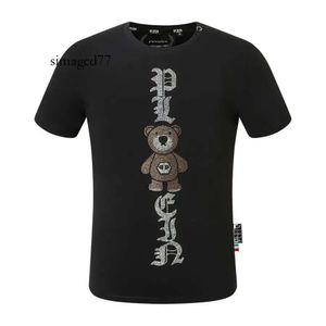 オリジナルのTシャツフィリップスデザイナーデザイナーメンプレインサマーデザインTシャツプレーンフィリップメンズプレインクシュプリンPlein TシャツPPコットンラインストーンShir 937