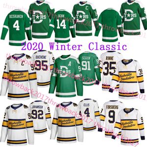 Nashville Predators 2020 Zima klasyczna koszulka Dallas Stars 95 Duchene 35 Rinne 9 Forsberg 14 Benn 91 Tyler Seguin 4 Ellis Hockey Jersey