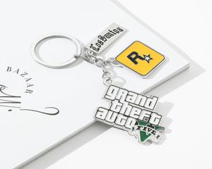GTA 5 Game KeyChain Grand Theft Auto 5 KeyChain for Men fans Xbox PC Rockstar Keyring Holder Jewelry Llaveros7492627