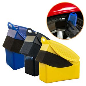 Neue Auto Rad Polieren Wachsen Schwamm Pinsel Mit Abdeckung ABS Waschen Reinigung Reifen Kontur Dressing Applikator Pads Detail Zubehör