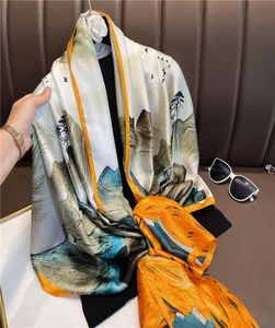 Sjaals vrouwen zijden sjaal strand sjaal en echarpe zomer wrap ontwerper plus size vrouwelijke stoles bandanascarvesscarves7674967