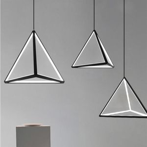 Modern LED Pendant Light Fixture Nordic Black Triangle Hanging Lamp Kitchen vardagsrum Matsrum sovrum hemhuset dekor2635