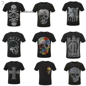 Designer Designer-Hemden Philipps Hot Men T-Shirt Herren Designer Plain Plain Pleins Phillip Phillip PP Skull Diamond Kurzarm Dollar Bear Tiger Bra 430