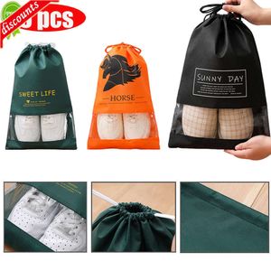 Yeni 5pcs Toz geçirmez Drawstring Ayakkabı Torbası Bavul Bez Çorba Torbası Seyahat Ziplock Torba Dolap Organizatör Uzay Kayıt Çantası