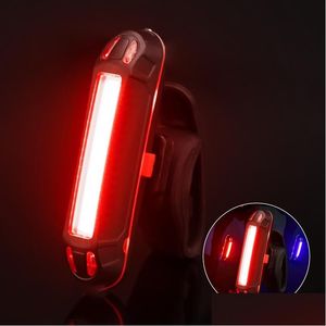 Bike Lights Light Safety Rear Tail Warning Waterproof Bicycle Led Usb Rechargeable Mountain Portable Cycling Lightbike Drop Delivery S Dhfqb