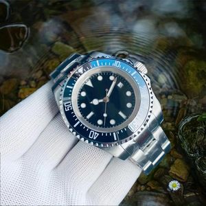 Relógio masculino 44mm movimento habitante do mar 3135 mostrador azul profundo de alta qualidade luminoso safira relógio de aço inoxidável à prova d'água fivela deslizante clássico relógio de negócios