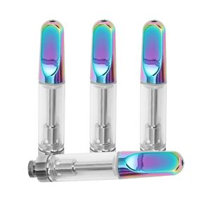 Regenbogen leere Vape-Kartuschen 0,5 ml 1,0 ml Zerstäuber 510 Gewinde dickes Öl Keramikspulenwagen Metallmundglastank-Verdampfer Th205