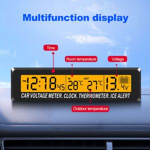 Nuovo orologio 4 in 1 calendario termometro per auto multifunzione tensione schermo a colori con ora LCD data display temperatura esterna in auto