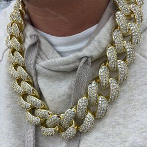 Hip Hop Necklace Sterling Silver Pass Diamond Tester Vvs Moissanite Iced Out Miami Cuban Chain 30mm Cuban Chain 925
