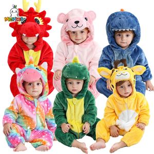 Rompers Michley Halloween Baby Winter Clothes Cartoon Dinosaur Bear Toddler Costume Jumpsuit Bodysuits For Girls Boys 236m 231208