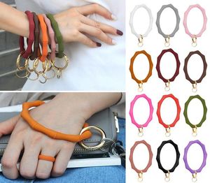 Keychains Big O Silicone Loop Wrist Key Ring Keychain With Gold Clasp Round Strap Accessories Whole Women Bag SuppliesKeychain2592622