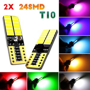 Yeni T10 4014 24SMD Araba Led Ampul Kanbus İç Kubbe Işıkları 194 168 Amber Yeşil Kırmızı Buz Mavisi Pembe Gövde Lambası 12V DC 4.8W 6000K Beyaz