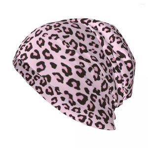 Berets Leopard Print - Pink Chocolate Oryginalne dzianinowe hat pianki imprezowe czapki luksusowy mężczyzna kobiet 2023 męski