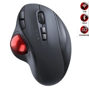 Ratos 2.4GBluetooth Trackball Mouse Recarregável Gaming Mouse para Mac WindowsCreative Profissional CAD Desenho Jogo Ratos 231208