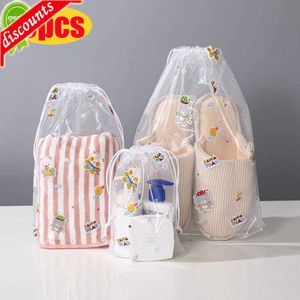 Uppgradera förvaringslådor 3st Pe Bear DrawString Bag Washcloth Bag DrawString Bag Shoe Storage Bag Plastic Frosted Packaging Bag