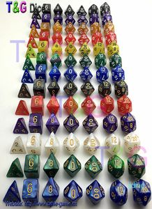 Kroje Whole7pclot Zestaw wysokiej jakości Multisted Ności z marmurowym efektem D4 D8 D10 D10 D12 D20 Dunge and Dragons Rpg Dice 6773734