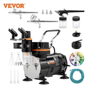 VEVOR PROFESSIONAL DUALACTION AIRBRUSH KIT 120W Electric Spray Gun Air Brush Målning Set Art Nail Tattoo Makeup Model Sprayer 231229