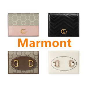 Pass Holders Marmont Key Walls Luxury Designer Card Holders Kvinnor Mens Vintage Wristlets Leather Coin Pures Tey Pouch Pocket Organizer Keychain Card Case