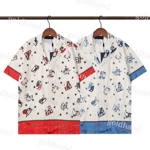 New Mens Beach Shirts Couple Short Sleeve Top T Shirts Designer V Neck Tess Casual Button Polos