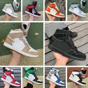 Retro High 1 1S OG Basketball Shoes Herr Mens Women Tam Gum Patent Bred Bleached Coral Denim Skyline UNC Lost and Found Lucky Green Sport Shoes Dark Mocha Twist Sneakers