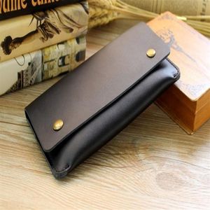 women&mens long style Genuine cow leather designer wallets restoring ancient thin mobile phone clasp card bags popular clutch purs206O