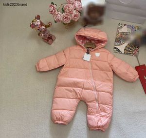 Ny nyfödd baby Down Jumpsuit Kids Winter Clothing Storlek 66-90 Inner Bear Pattern Print Boy and Girl Overrock Dec05