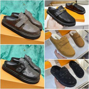 Designer Accogliente pantofola piatta in pelle di vitello Easy Mules Zoccoli Denim Lettera Stampa Comfort Uomo Donna Slides Piattaforma Easy Sandalo soffici graffi di scarpe Taglia 35-45