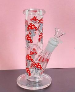 Hookahs Mushroom printed Beaker Bong Glass Bong bongs water pipe