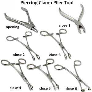 Other Fashion Accessories 1PC Professional Premium Slotted Sponge Forceps Closing Ring Clamp Pliers Body Piercing Ear Tongue Septum Lip Tool 231208