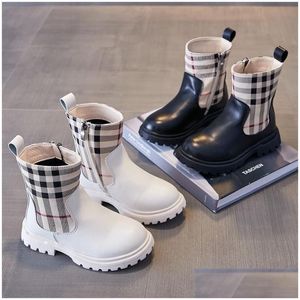 Stövlar stövlar botas barn boot höst/vinter brittiska gril skor klassisk ankel mode flickor trend stora pojke botiner släpp leverans baby, barn dhrzh