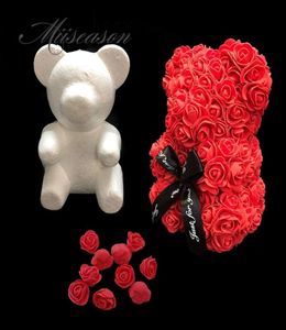 Dekorativa blommor kransar 1st Modeling Polystyrene Styrofoam White Foam Bear Mold Teddy for Valentine039S Day Gifts BirthD6079589