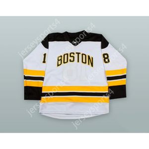 Custom White Happy Gilmore 18 Boston Alternate Hockey Jersey New Top Sched S-M-L-XL-XXL-3XL-4XL-5XL-6XL