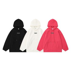 Men Warm Fluffy Teddy Hoodie Embroidery Letter Fuzzy Plush Fleece Hooded Sweatshirt 2023 Harajuku Loose Pullover Pink Black