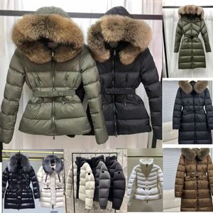 Womens fur collar down jacket women embroidered letter badge winter outerwear puffer jacket coat