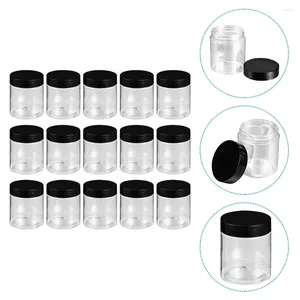 Storage Bottles 15 Pcs Black Cap Bottle Food Sealed Canisters Plastic Containers Jars Lotion The Pet Coarse Cereals Travel Mason