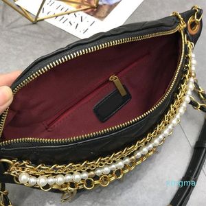 Pakiet designerski torby talii kobiety torebka torebka Wysokiej jakości Pearls Chain Torka na ramię Klasyczne akcesoria literowe Talia Sprawdź B2387