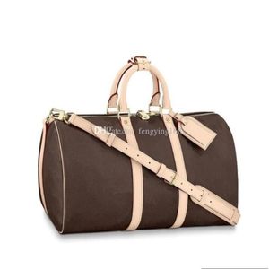 Riktigt läder duffel 50 55 cm bagage handväskor axelpåsar handväska tote duffel män purses mens clutch bag2136